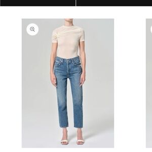 Agolde Women's Mid-Wash Cropped Jeans